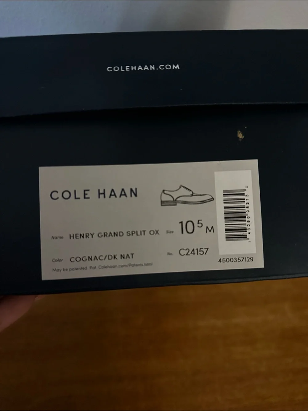 Cole Haan Black Shoe Box with White Label